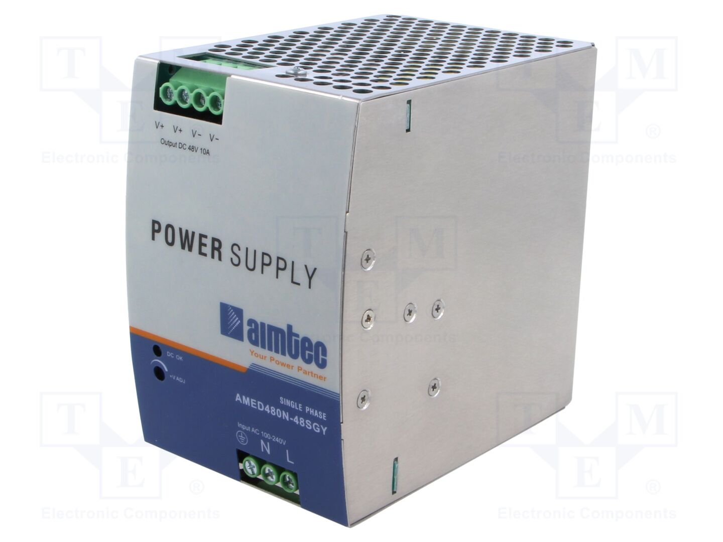 AIMTEC AMED480N-48SGY DIN-kiskoon asennettava kytkentävirtalähde 480W 48VDC