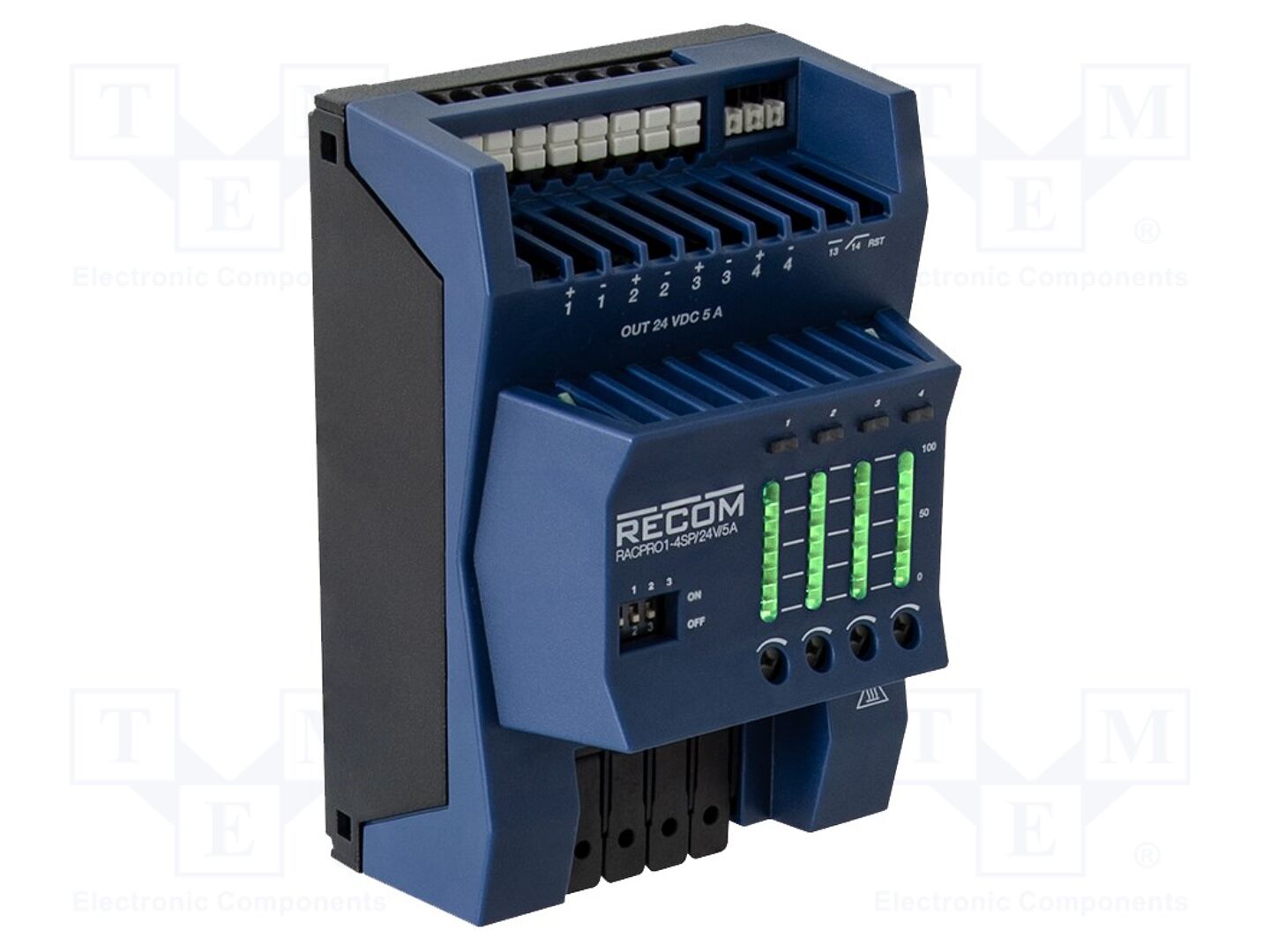 RECOM RACPRO1-4SP24V/5A DIN-kiskoon asennettava verkkolaite 24VDC 5A