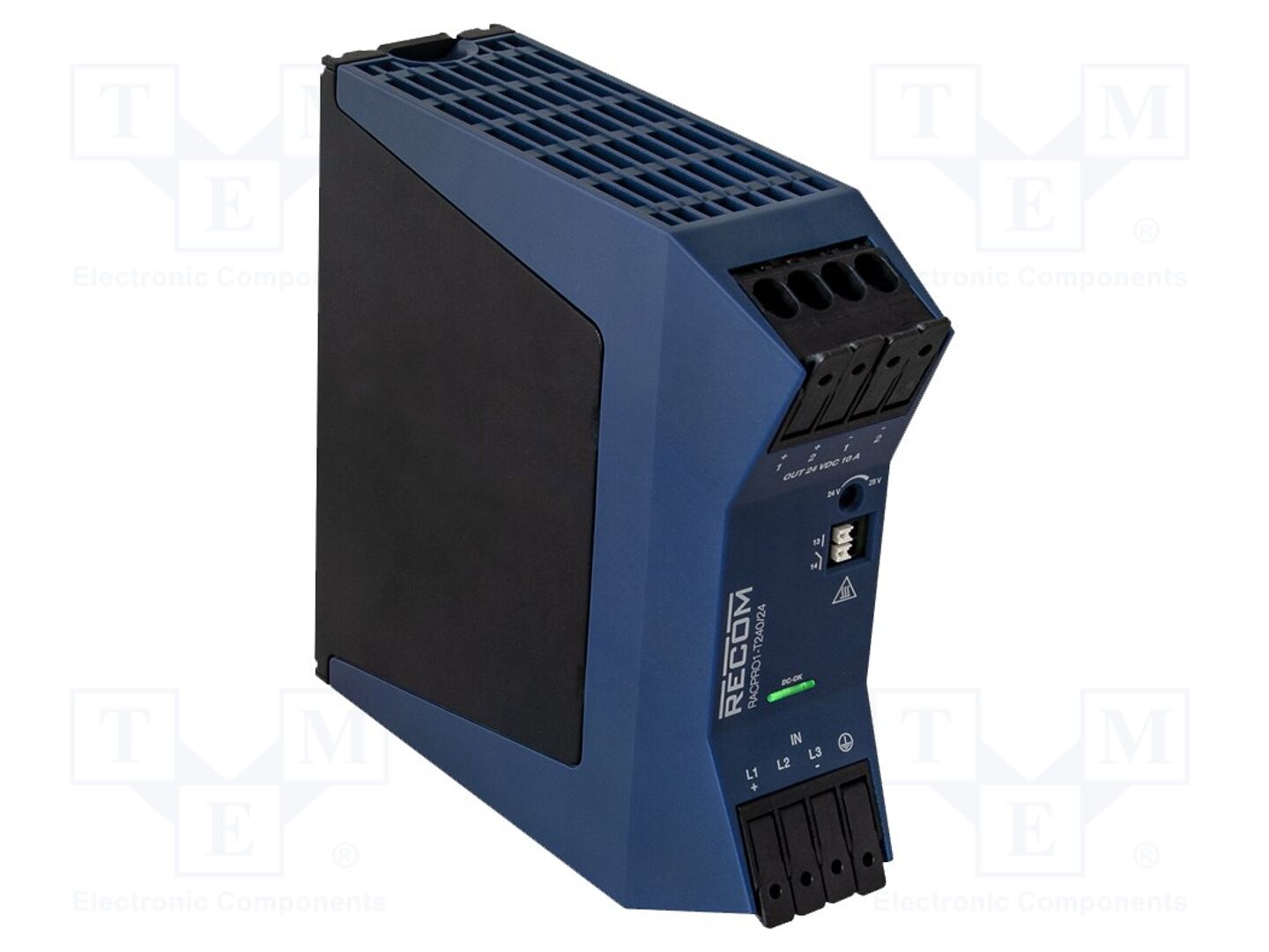 RECOM RACPRO1-T240/24 DIN-kiskoon asennettava kytkentävirtalähde 240W 24VDC
