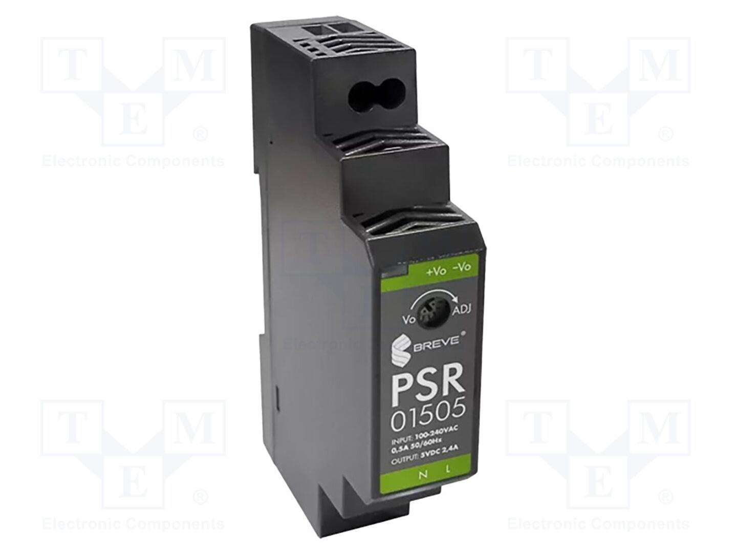 BREVE TUFVASSONS PSR-01505 DIN-kiskoon asennettava kytkentäsähkönsyöttö 12W 5VDC