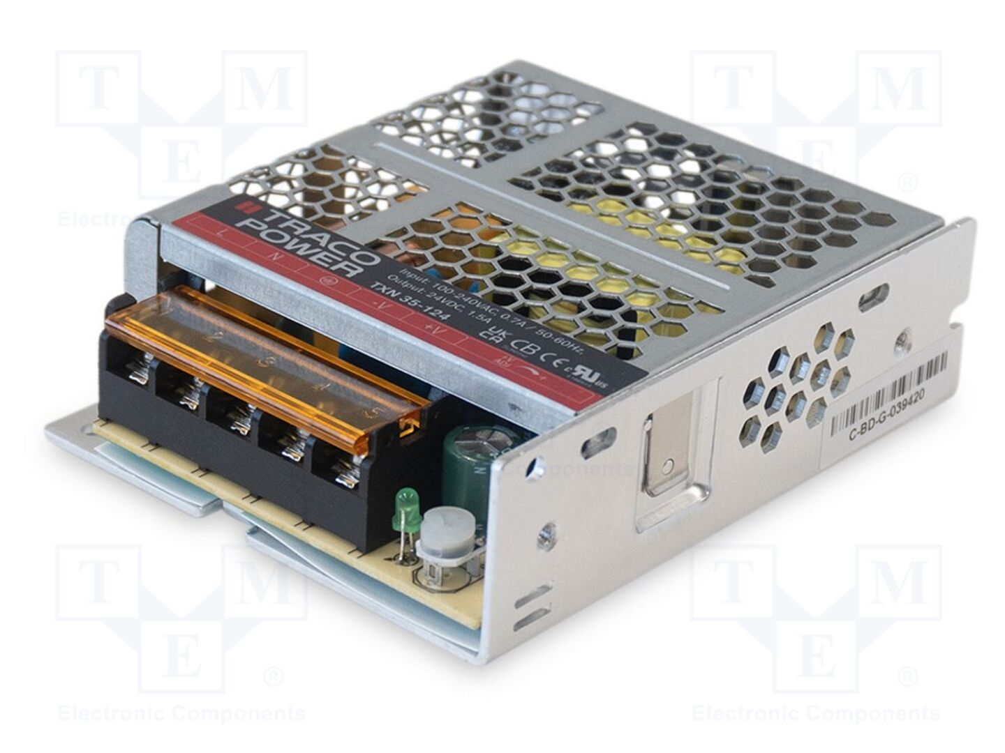 TRACO POWER TXN35-124 Sisäänrakennettu kytkentäsähkönsyöttö 35W 24VDC 1,5A