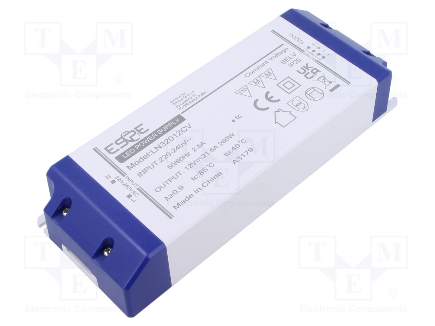 ESPE LN32012CV LED-virtalähde 260W 12VDC 21.6A