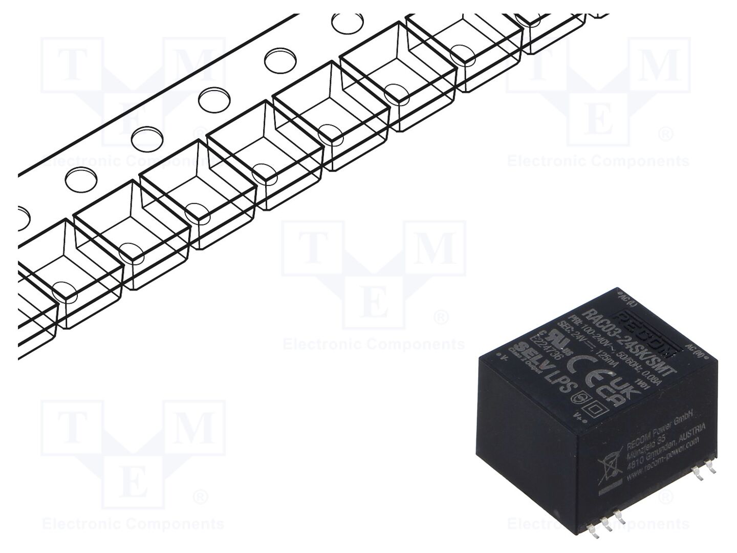 RECOM RAC03-24SK/SMT-R AC/DC-muunnin 3W