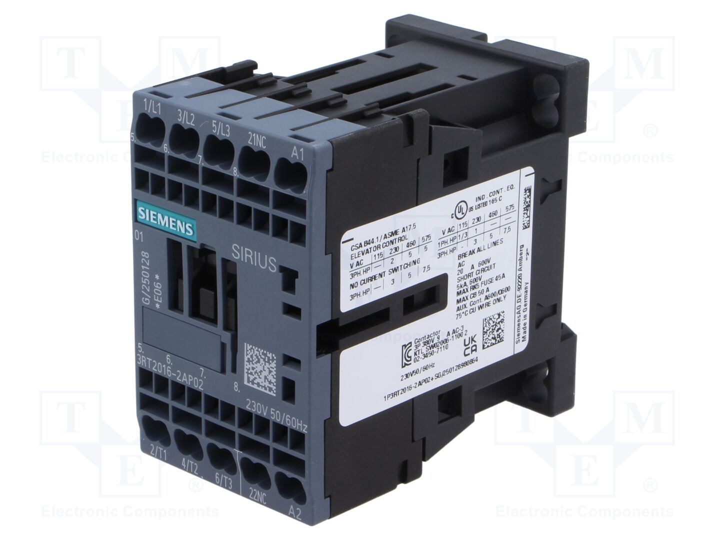 SIEMENS 3RT2016-2AP02 Kontraktori 230VAC