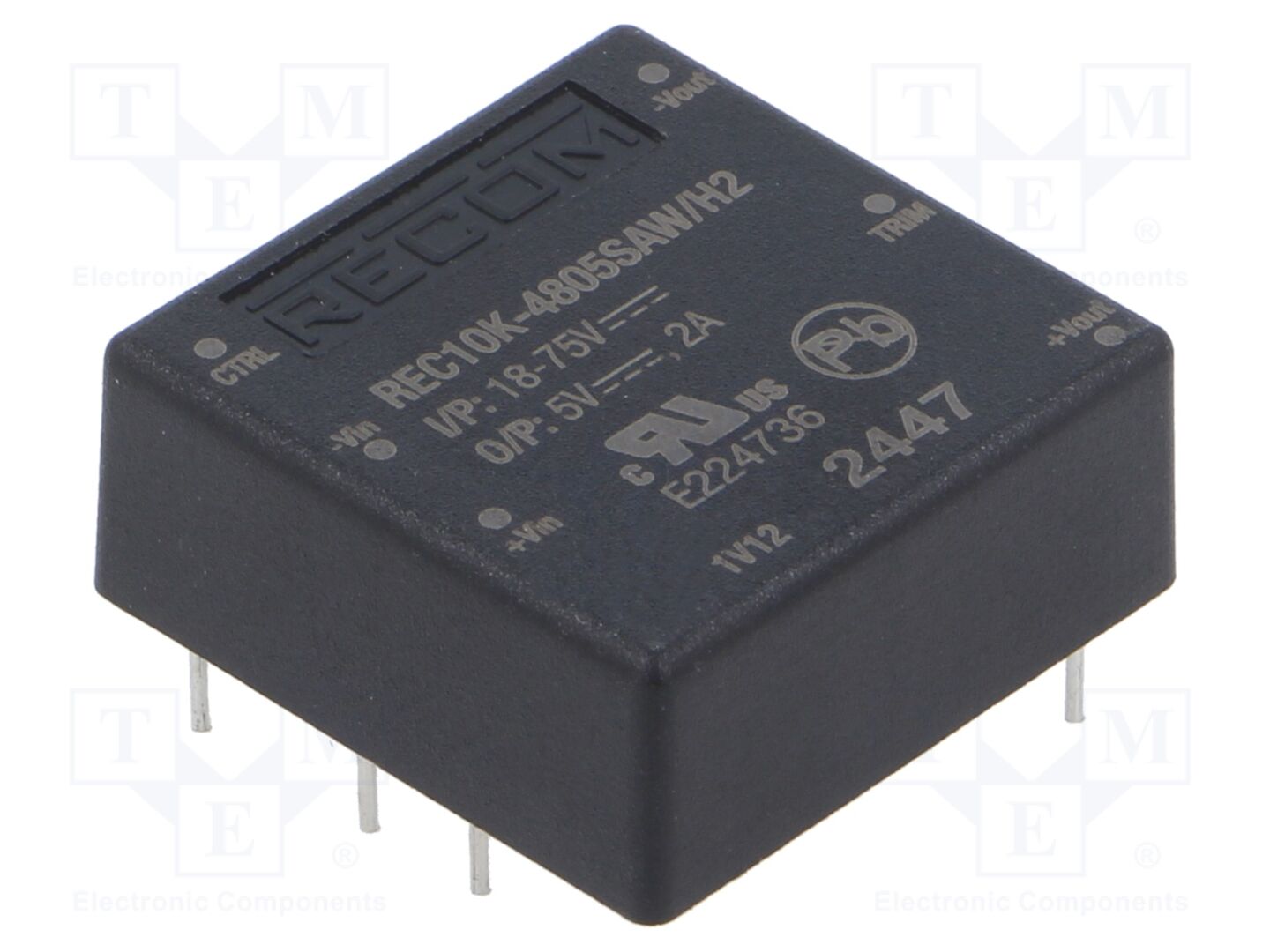 RECOM REC10K-4805SAW/H2 DC/DC-muunnin 10W, 18-75VDC/5VDC