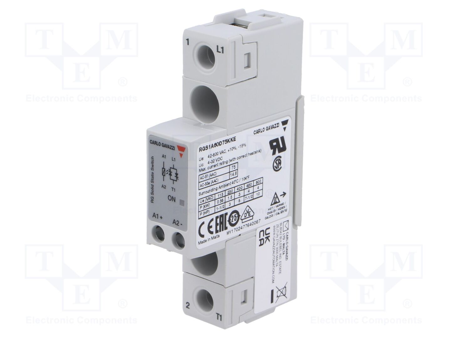 CARLO GAVAZZI RGS1A60D75KKE Solid State Relay 75A