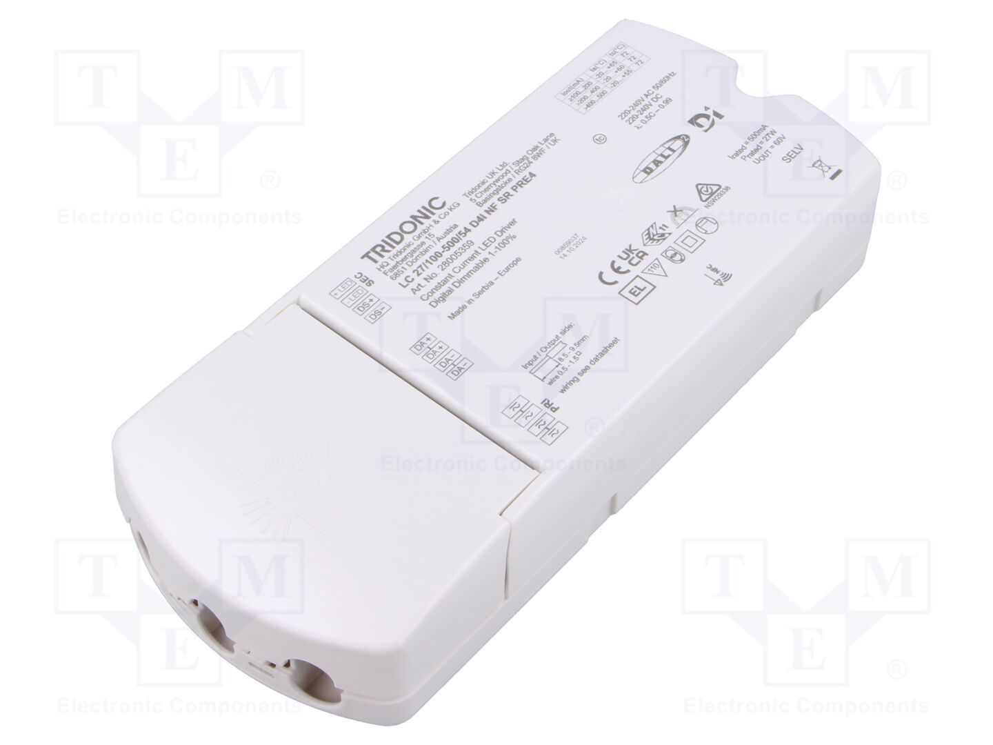 TRIDONIC LC 27W 100-500MA 54V D4I NF SR PRE4 LED-virtalähde