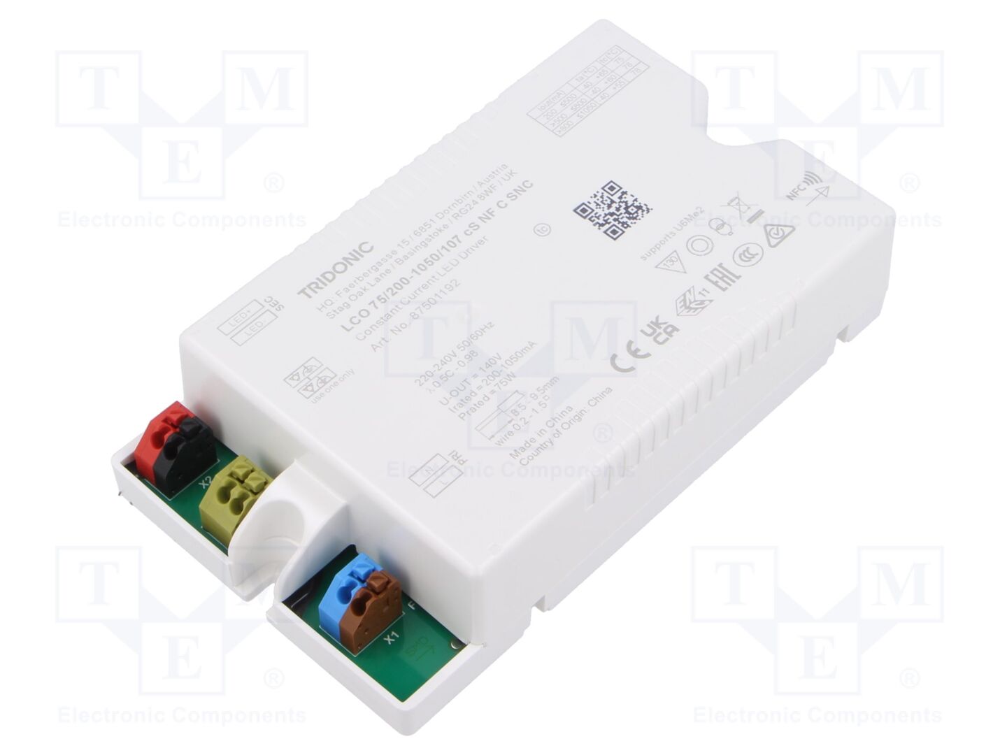 TRIDONIC LCO 75W 200-1050MA 107V LED-virtalähde