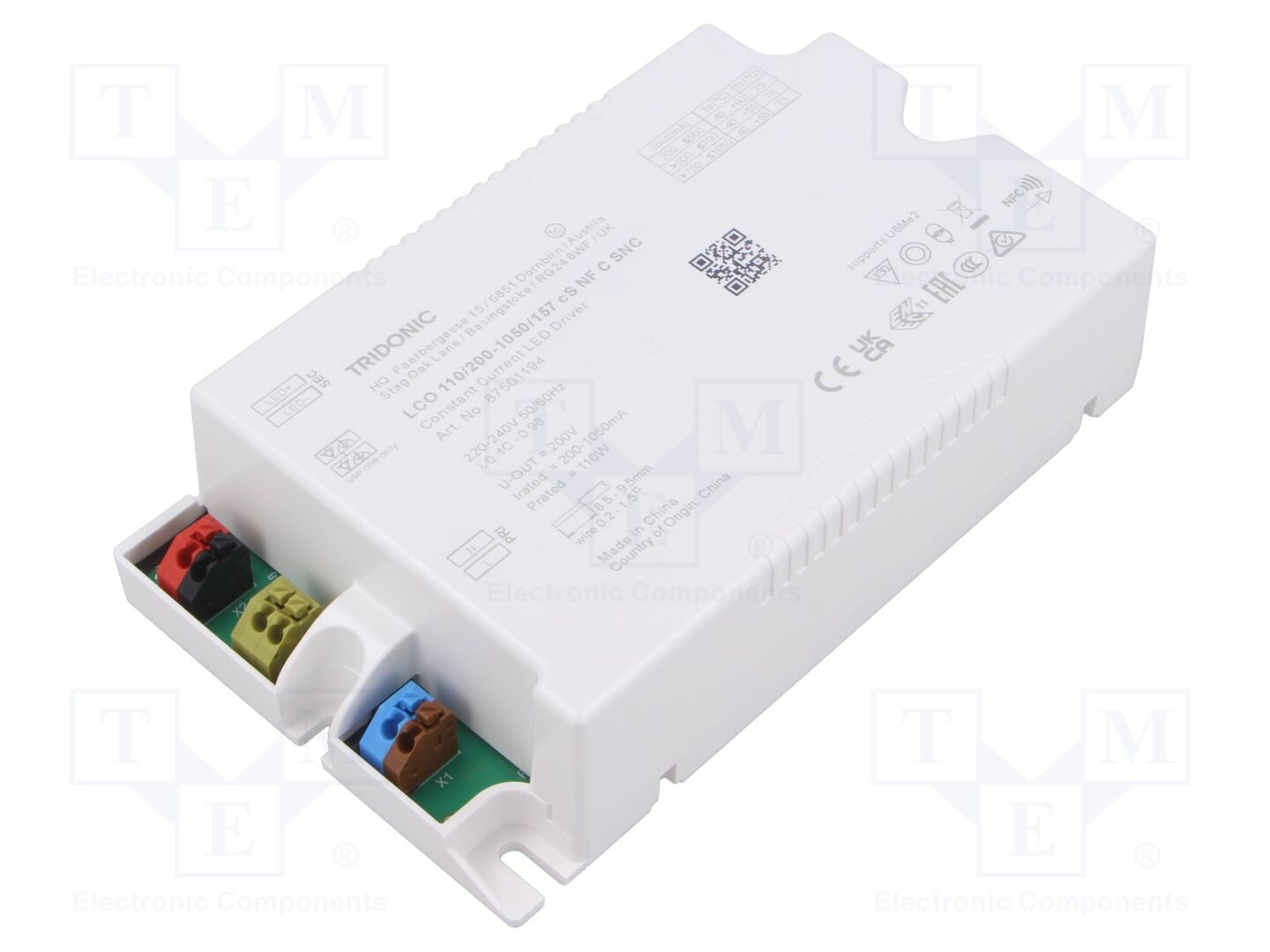 TRIDONIC LCO 110W 200-1050MA 157V Kytkentäsähköinen LED-virtalähde