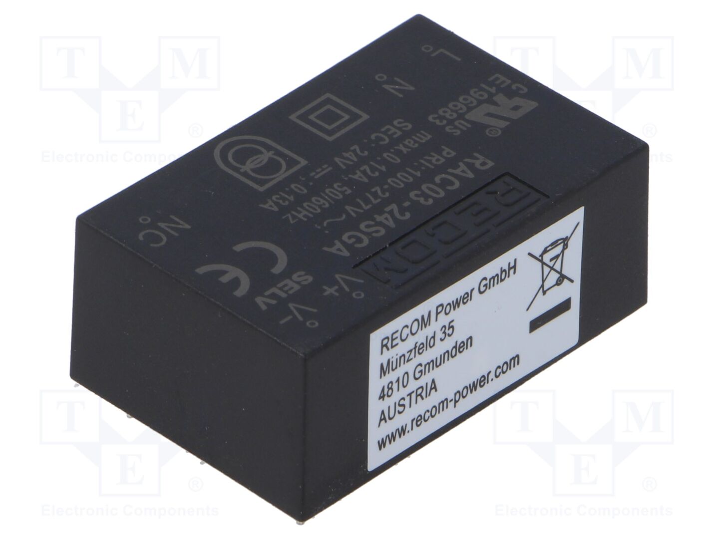 RECOM RAC03-24SGA AC/DC-muunnin 3W