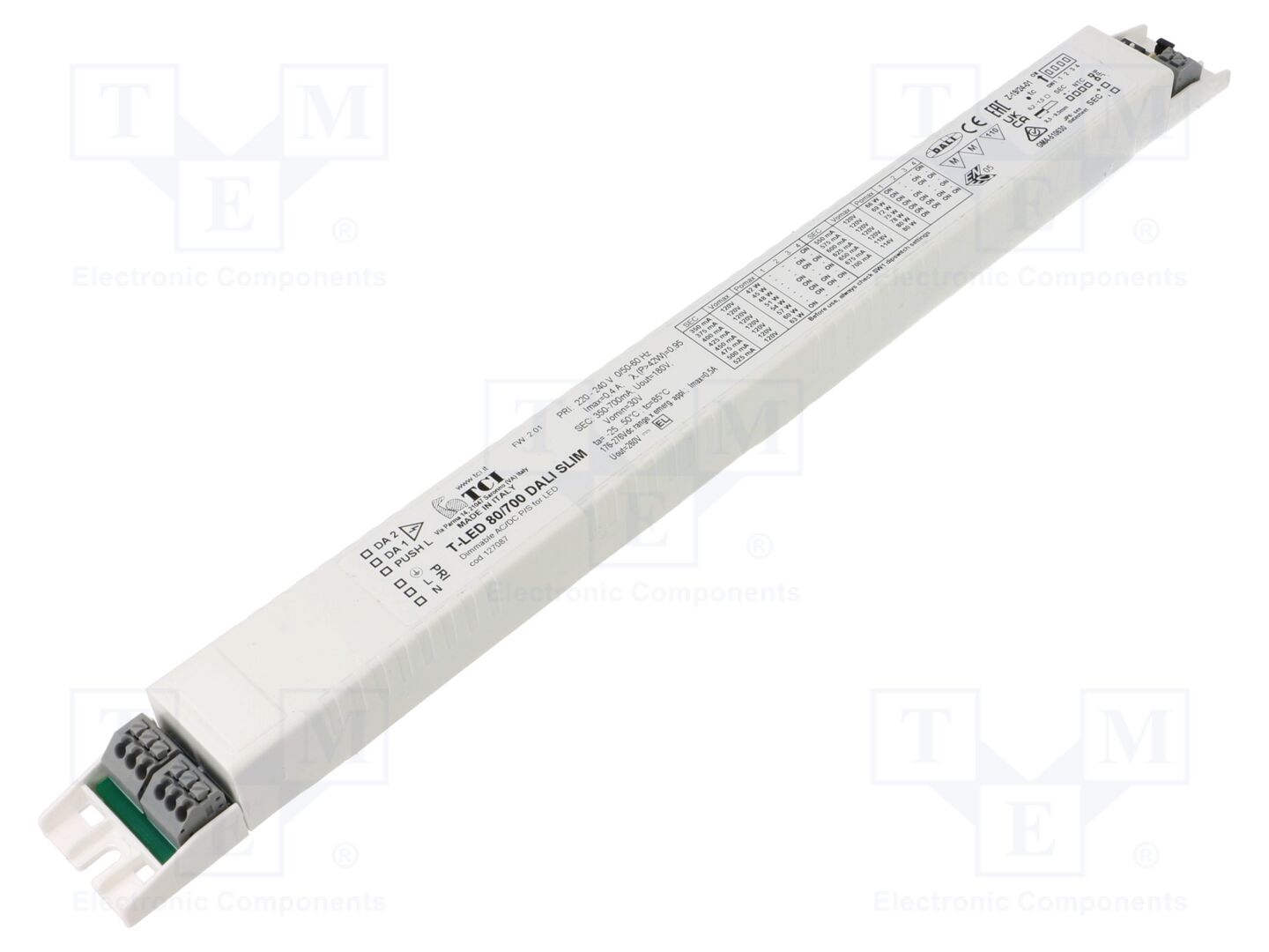TCI T-LED 80/700 DALI SLIM Kytkentäsähköinen LED-virtalähde 30-120VDC 350-700mA
