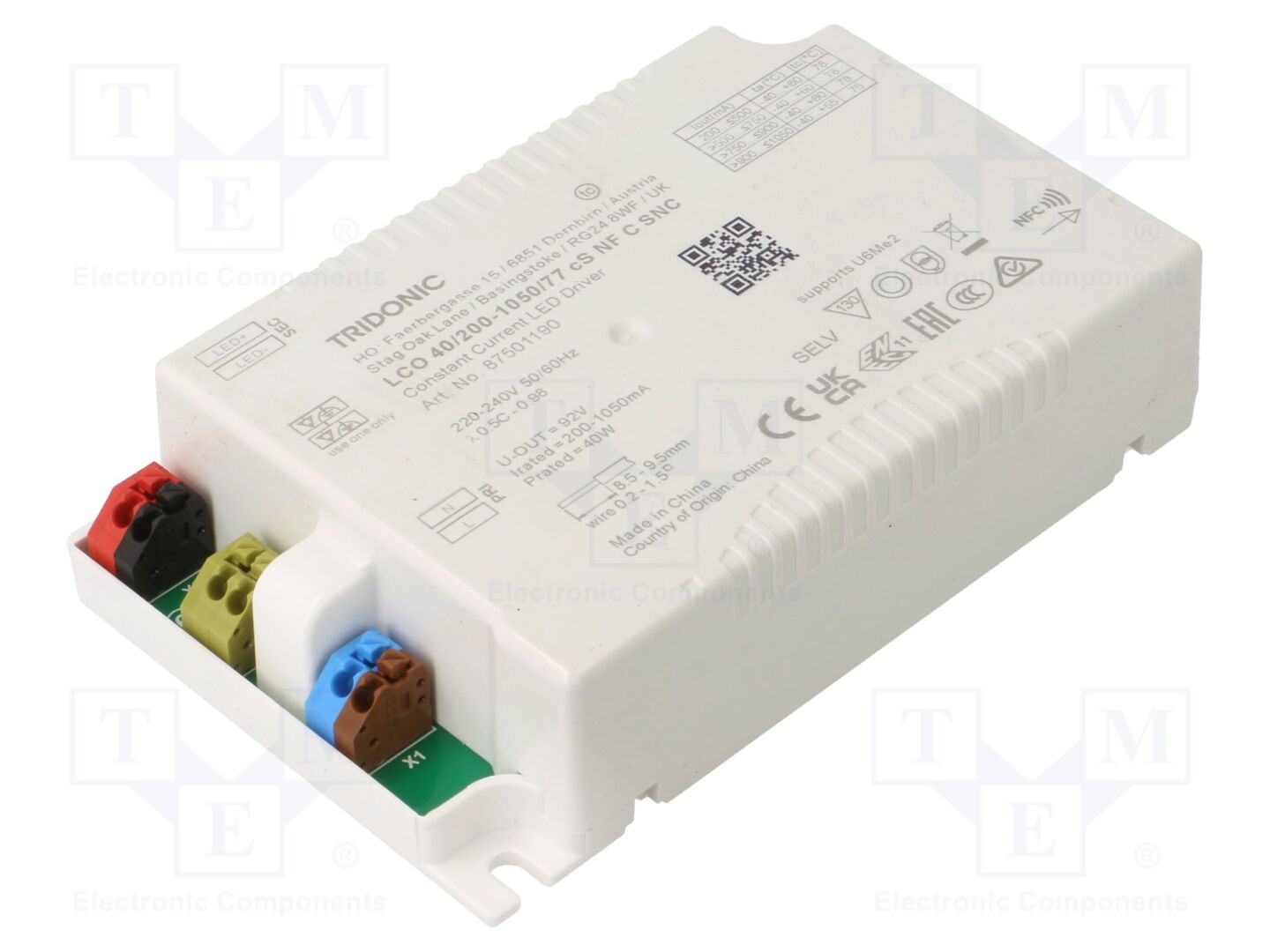 TRIDONIC LCO 40W 200-1050MA 77V CS NF C SNC LED-virtalähde