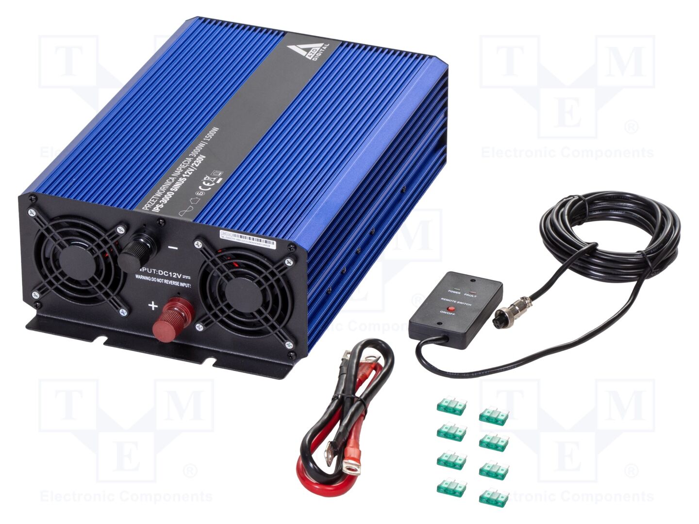 AZO DIGITAL IPS-3000S 12V DC/AC muuntaja 1,5 kW 230V