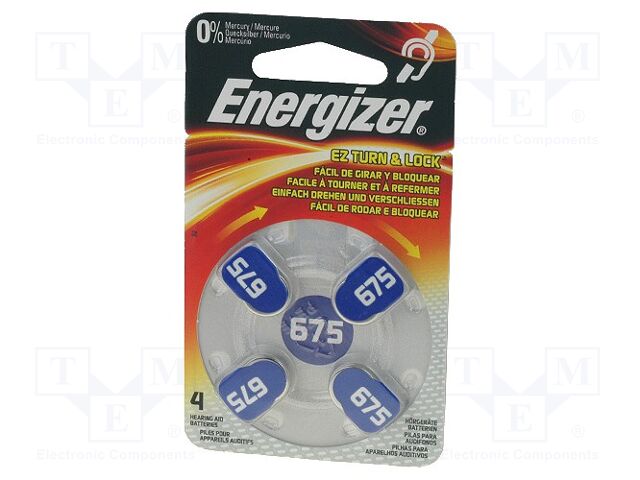 ENERGIZER BAT-EG675/4 Sinkki-ilma-paristo 1.4V 635mAh