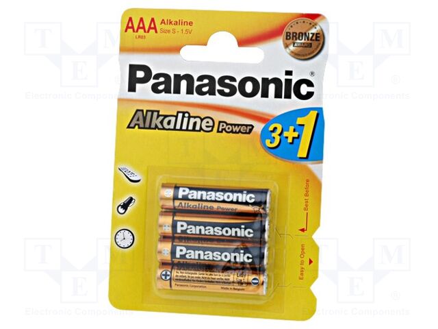 PANASONIC BAT-LR03/P-B4 Alkaliparisto AAA 1.5V (50 kpl erä)