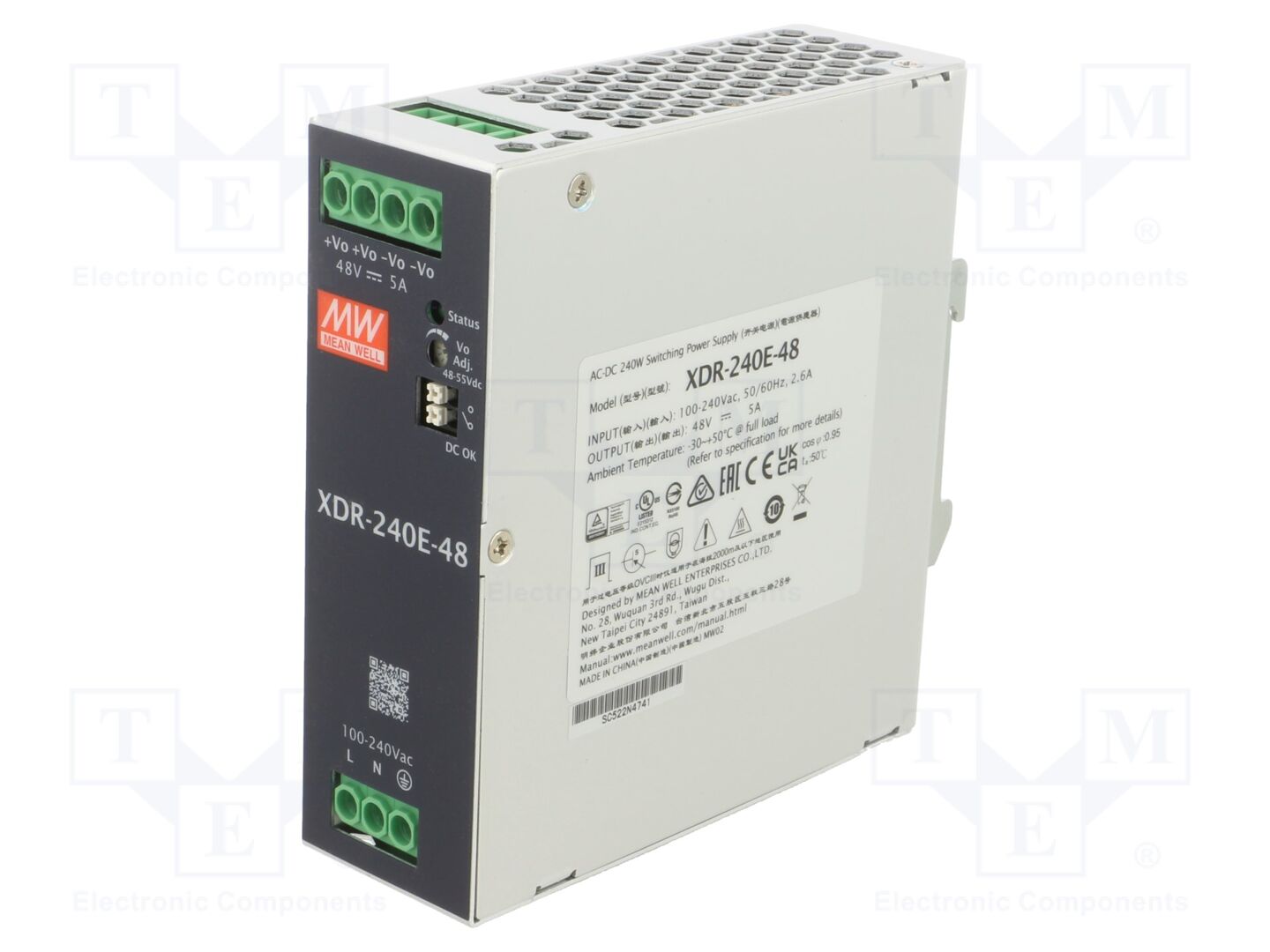 MEAN WELL XDR-240E-48 Din Rail Mounting Power Supplies 240W