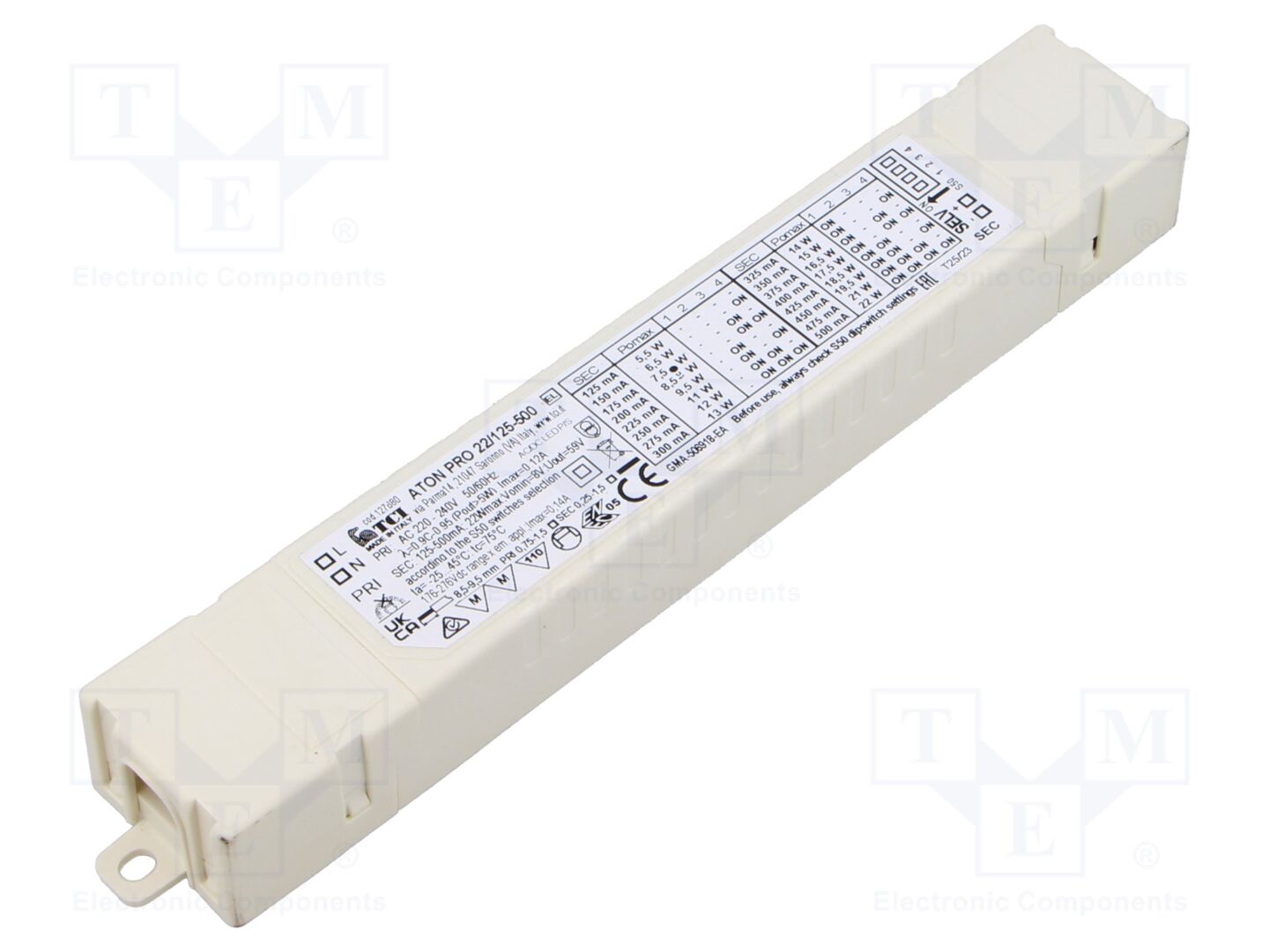 TCI ATON PRO 22/125-500 LED-virtalähde 5-44VDC 125-500mA