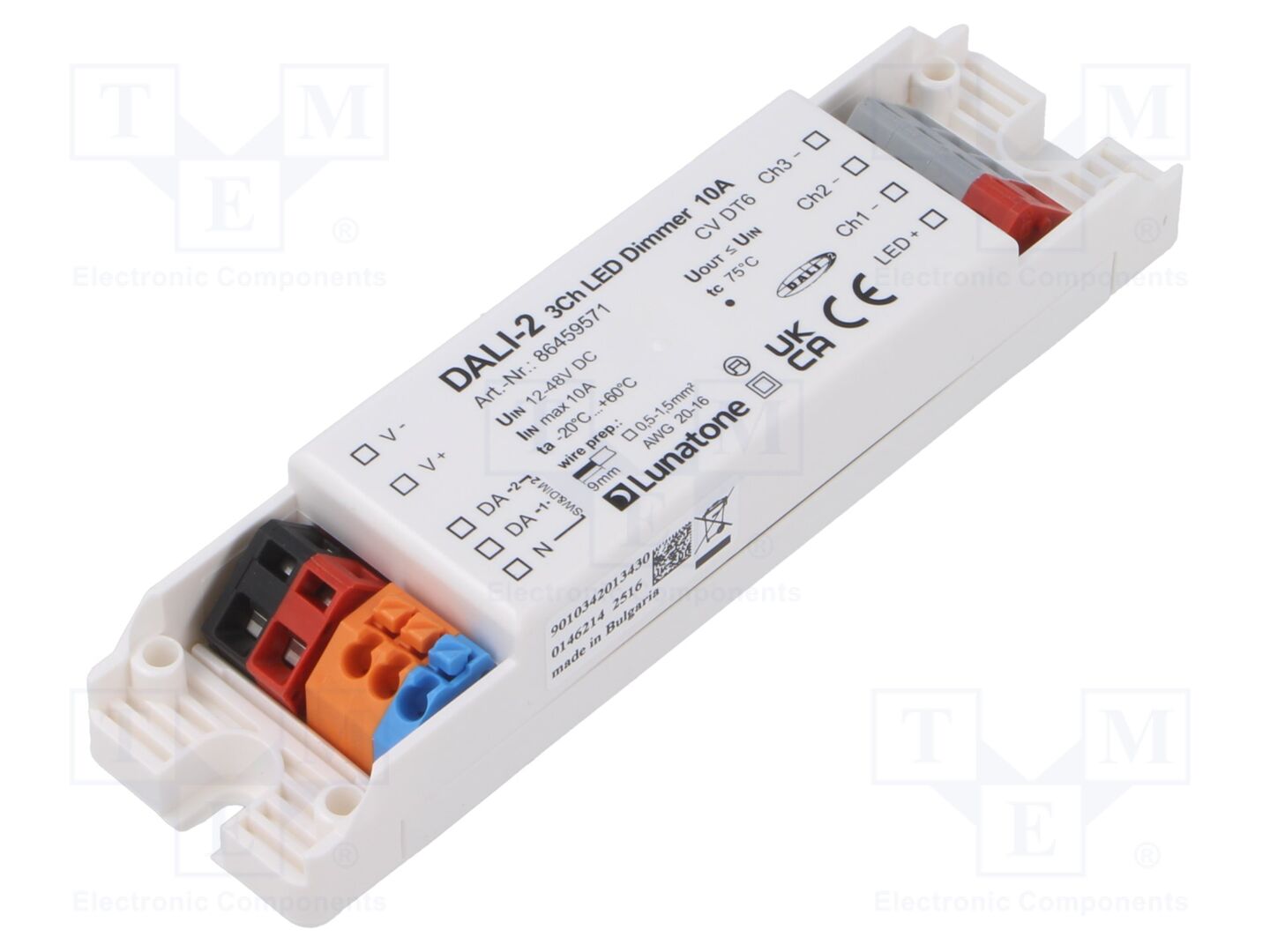 Lunatone DALI 3CH LED DIMMER 10A Kytkinlähde 12-48VDC IP20