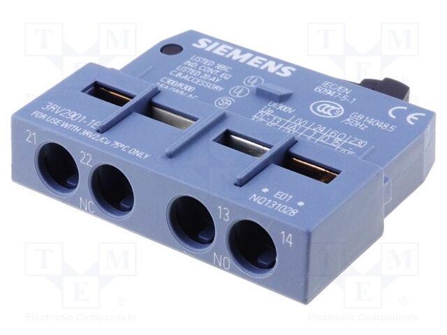 SIEMENS 3RV2901-1E Apukosketin NO + NC