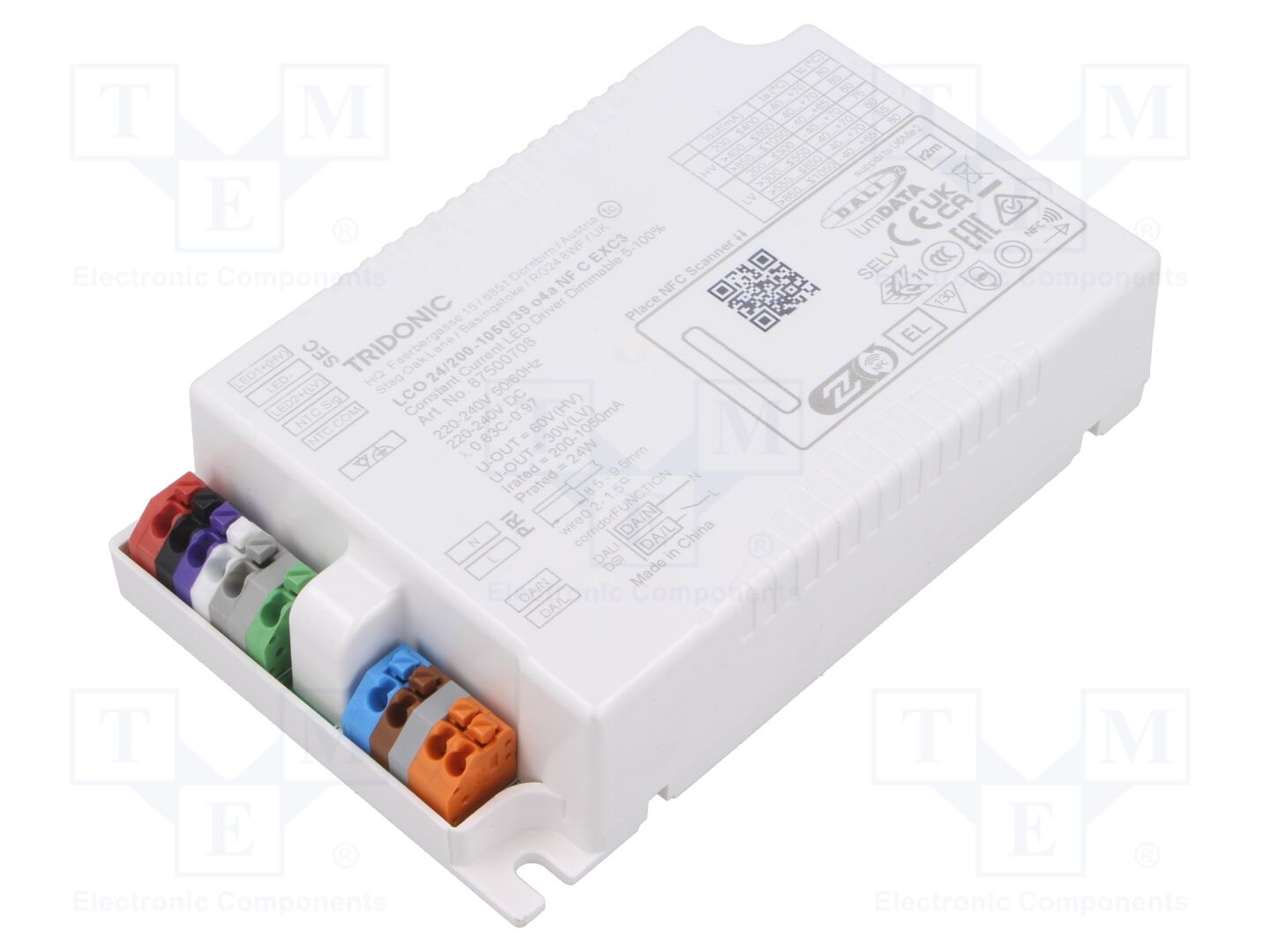 TRIDONIC LCO 24/200-1050/39 O4A NF C EXC3 LED-virtalähde DALI 2