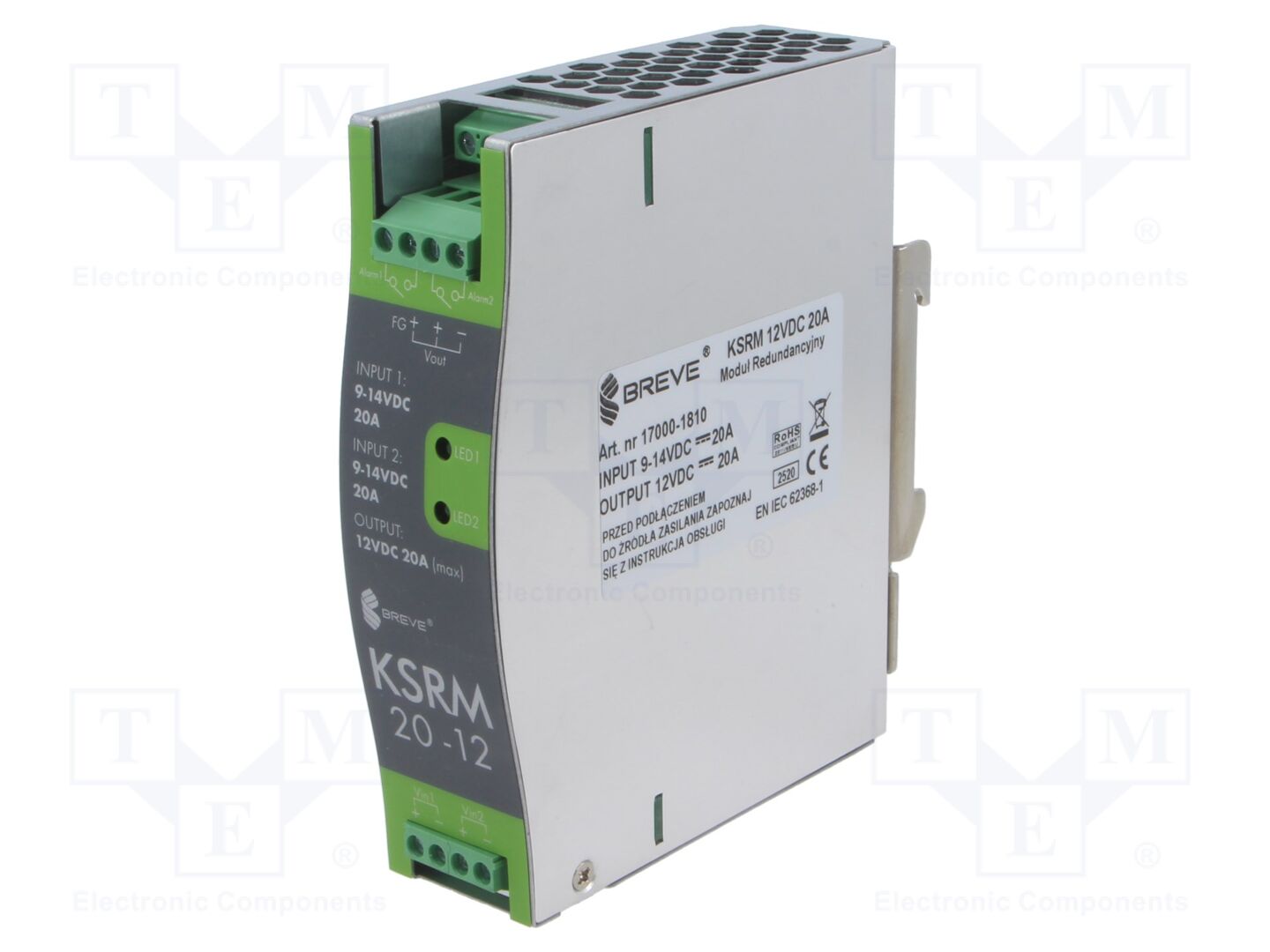 BREVE TUFVASSONS KSRM-12V-20A Redundanssimoduuli DIN-kiskoon