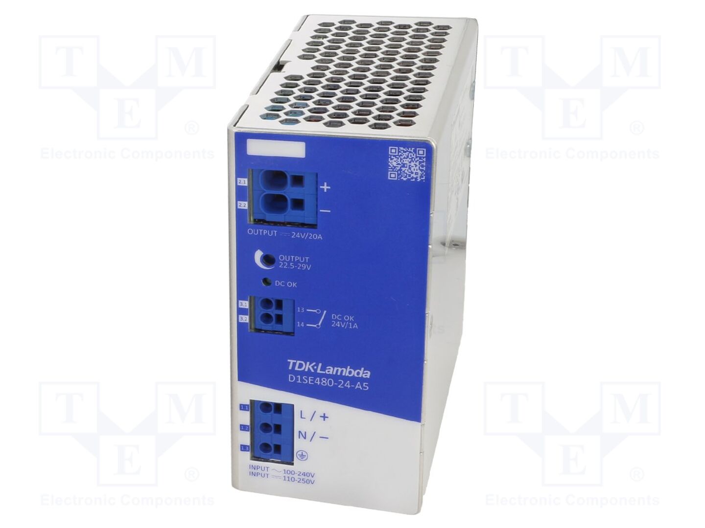 TDK-LAMBDA D1SE480-24-A5 DIN-kiskoon asennettava kytkentävirtalähde 480W 24VDC