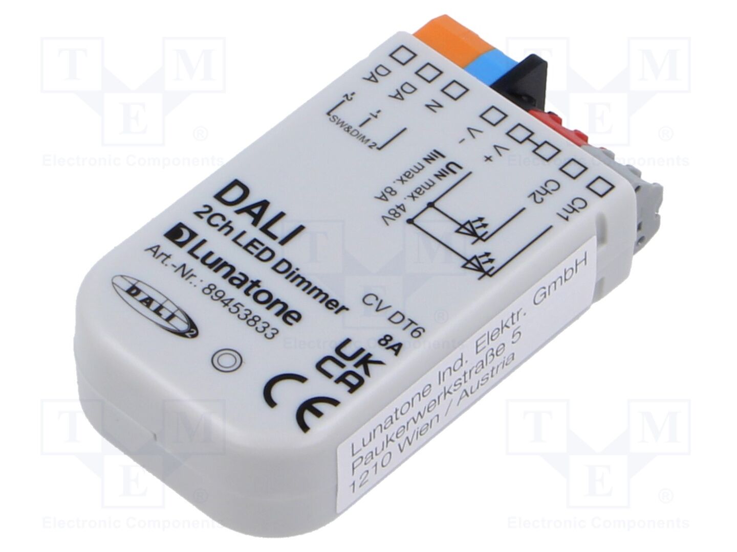 Lunatone DALI 2CH LED DIMMER 8A Kytkinlähde 12-48VDC IP20