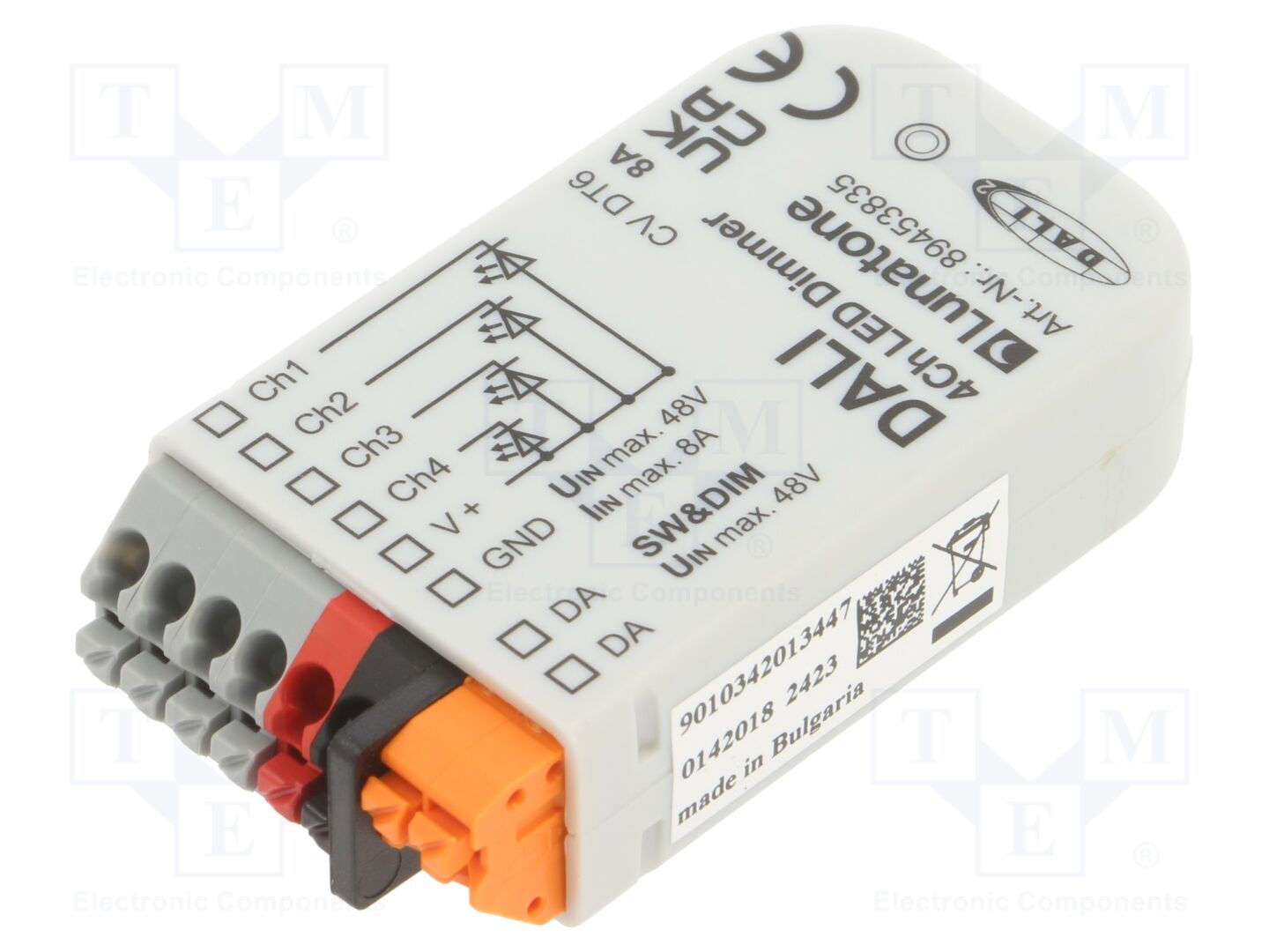 Lunatone DALI 4CH LED DIMMER 8A Kytkentäsähköinen LED-virtalähde 12-48VDC