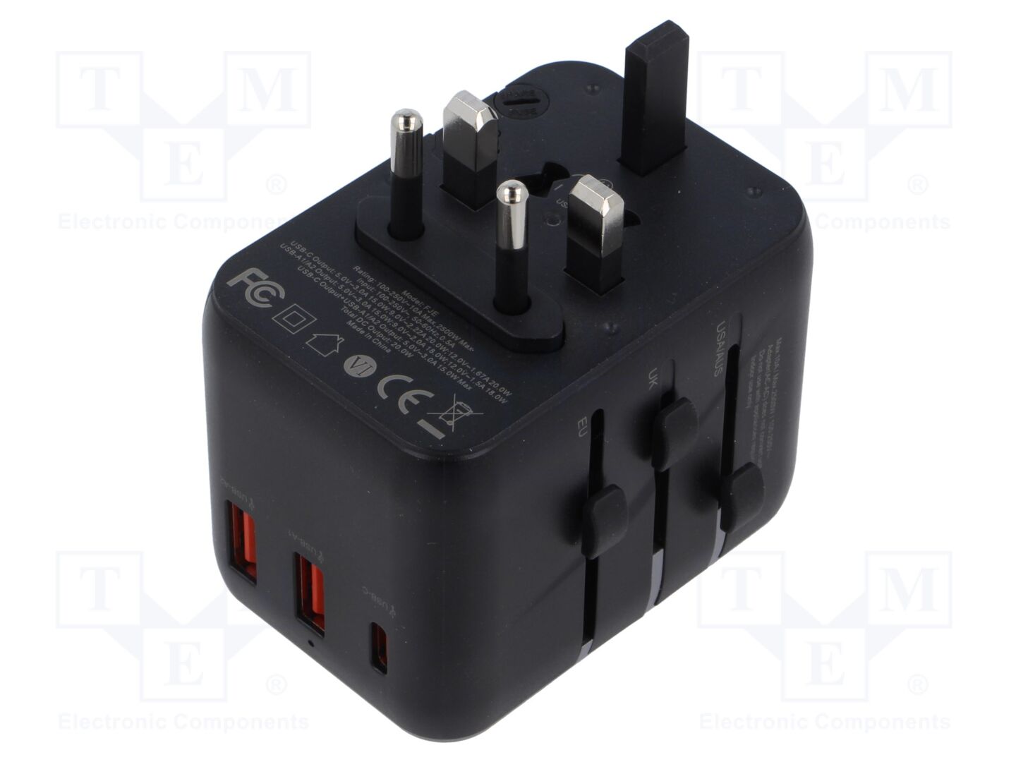 VENTION FJEB0 Kytkinlähde 5-12VDC 20W USB-A ja USB-C