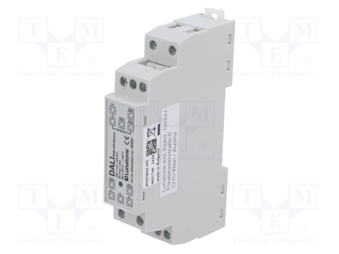Lunatone DALI DT8 RGB LED DIMMER 16A DIN RAIL Ohjain
