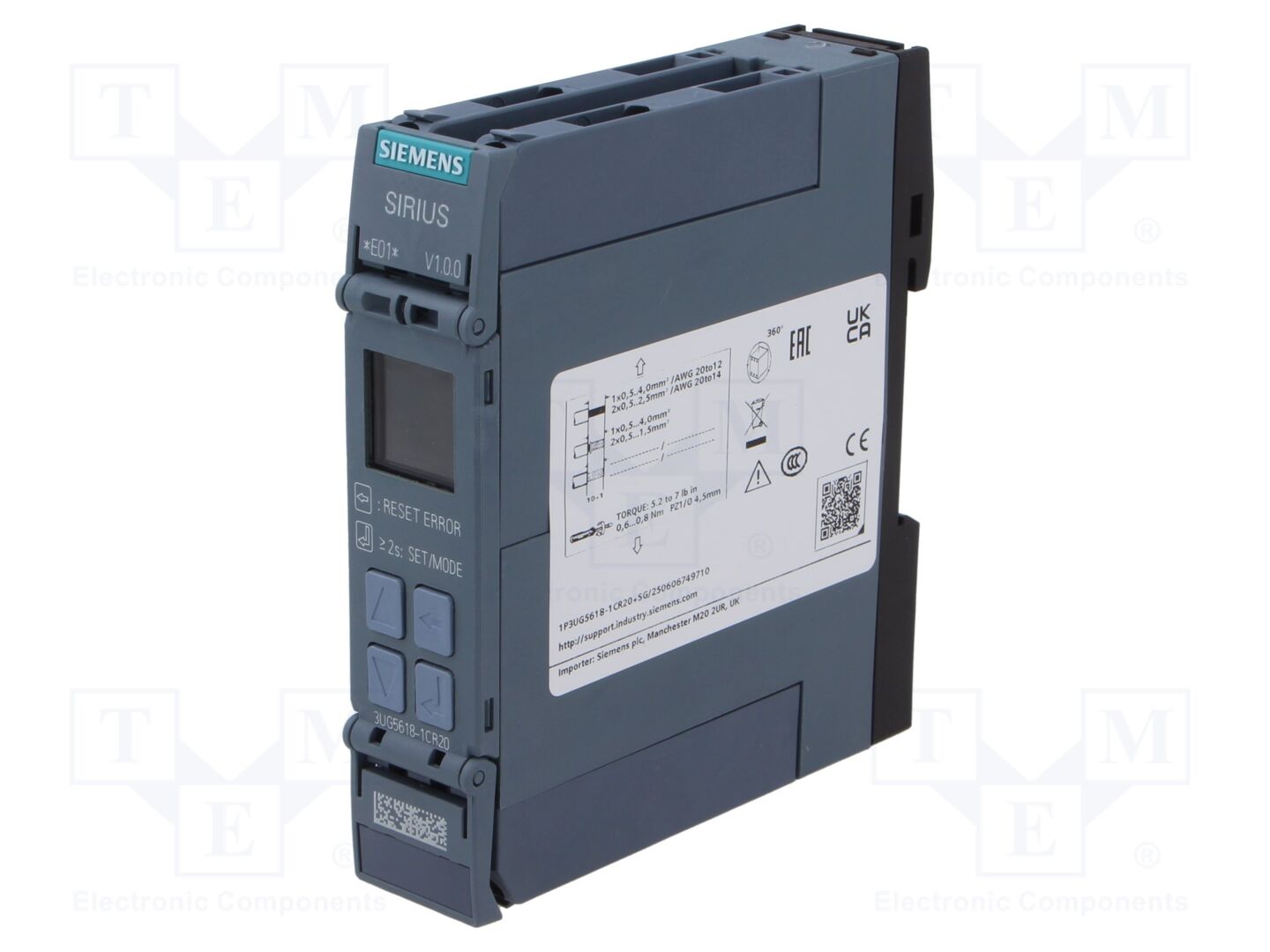SIEMENS 3UG5618-1CR20 Jännitteenvalvontarele IP20