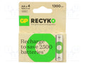 GP ACCU-R6/1300RNGPB4 Ladattava akku 1.2V