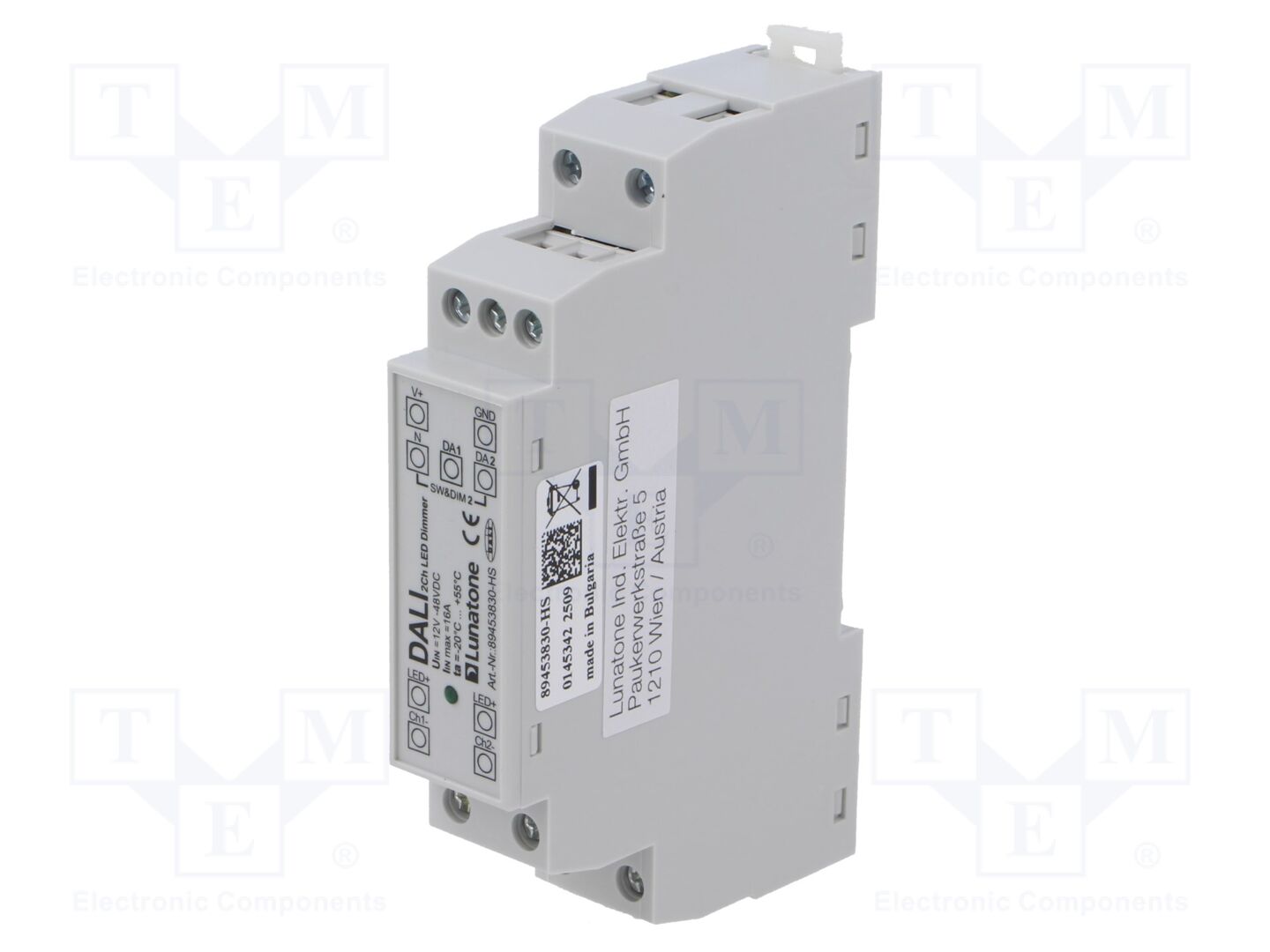Lunatone 89453830-HS DALI 2CH LED Dimmer 16A DIN Rail 12-48VDC