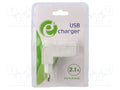 EnerGenie EG-UC2A-02-W Plug-in verkkolaite 5VDC
