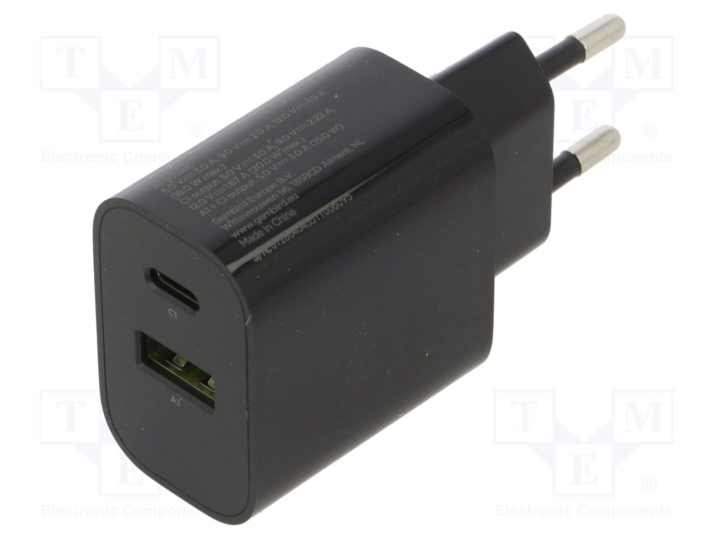 GEMBIRD TAUCPDQC2001BK Kytketty verkkolaite 5VDC