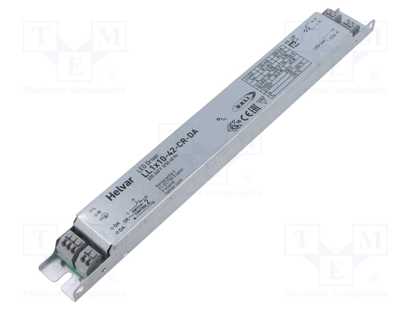 HELVAR LL 1X10-42-CR-DA LED-virtalähde DALI 2 42W 50-220VDC