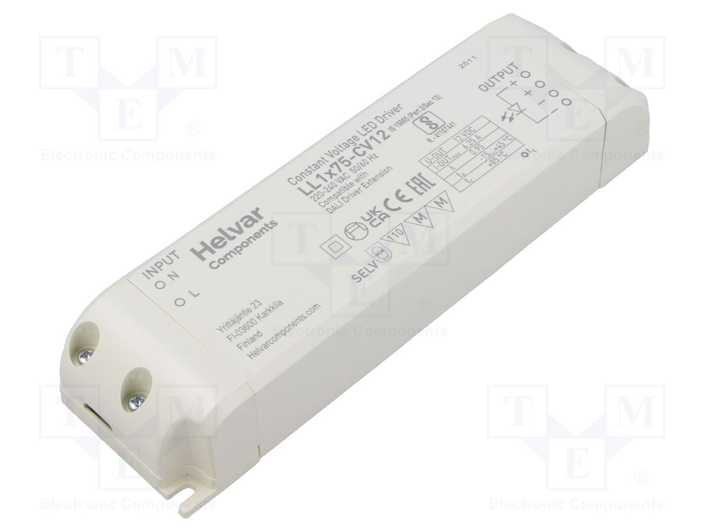HELVAR LL 1X75-CV12 LED-virtalähde 75W 12VDC