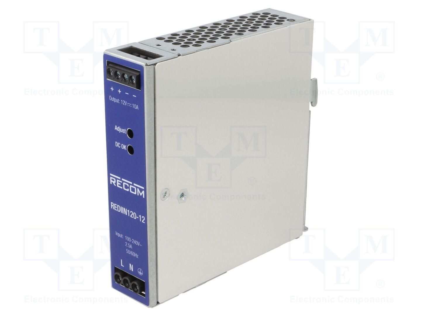 RECOM REDIIN120-12 DIN-kiskoon asennettava kytkentäsähkönsyöttö 120W 12VDC