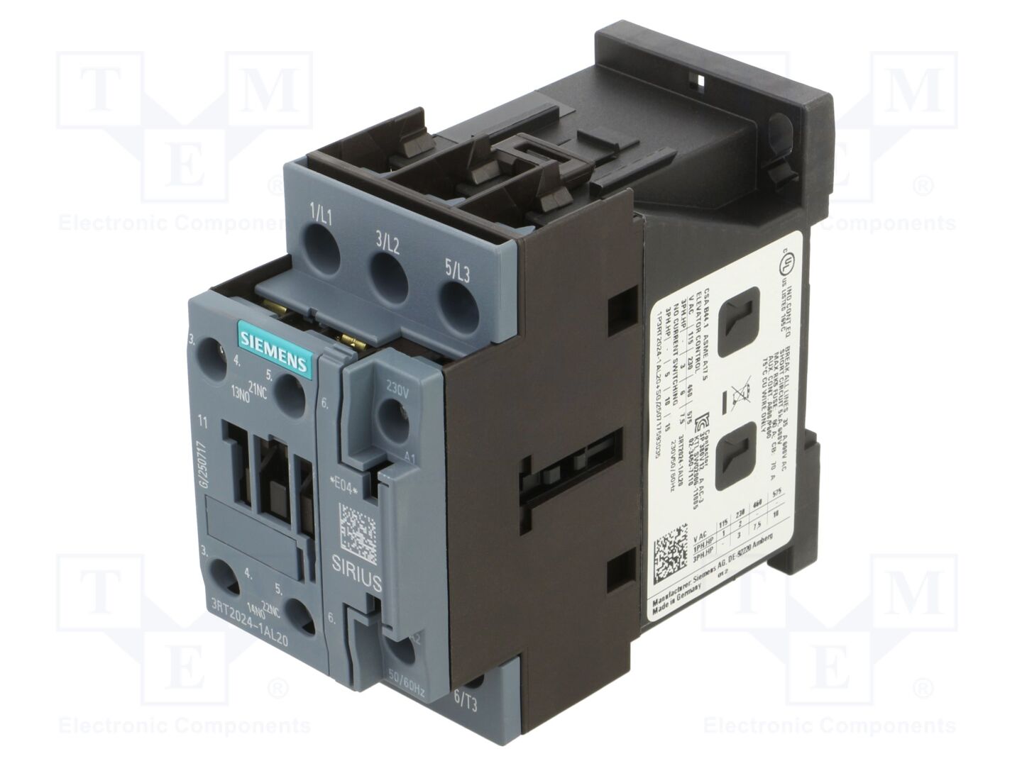 SIEMENS 3RT2024-1AL20 Kontaktori 12A
