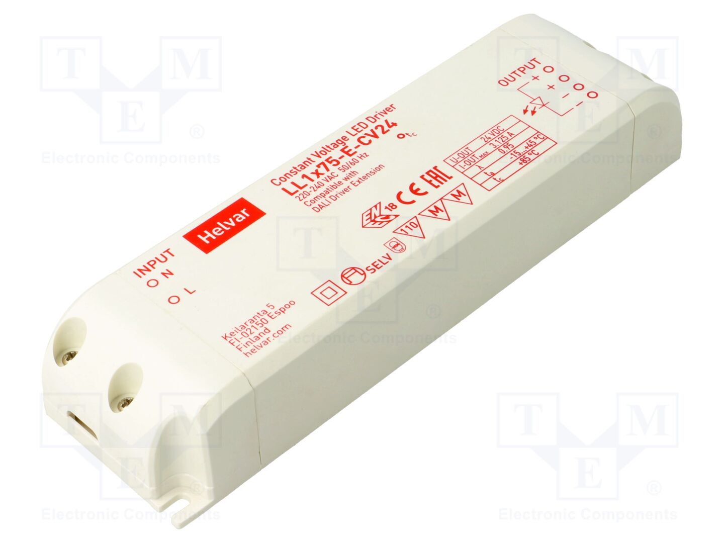 HELVAR LL 1X75-E-CV24 LED-virtalähde 75W 24VDC 3125mA