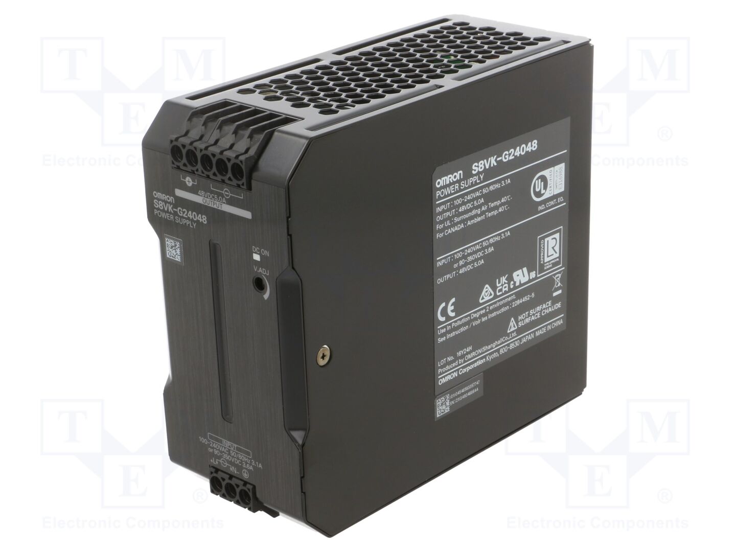 OMRON S8VK-G24048 DIN-kiskoon asennettava kytkentäsähkönsyöttö 240W 48VDC