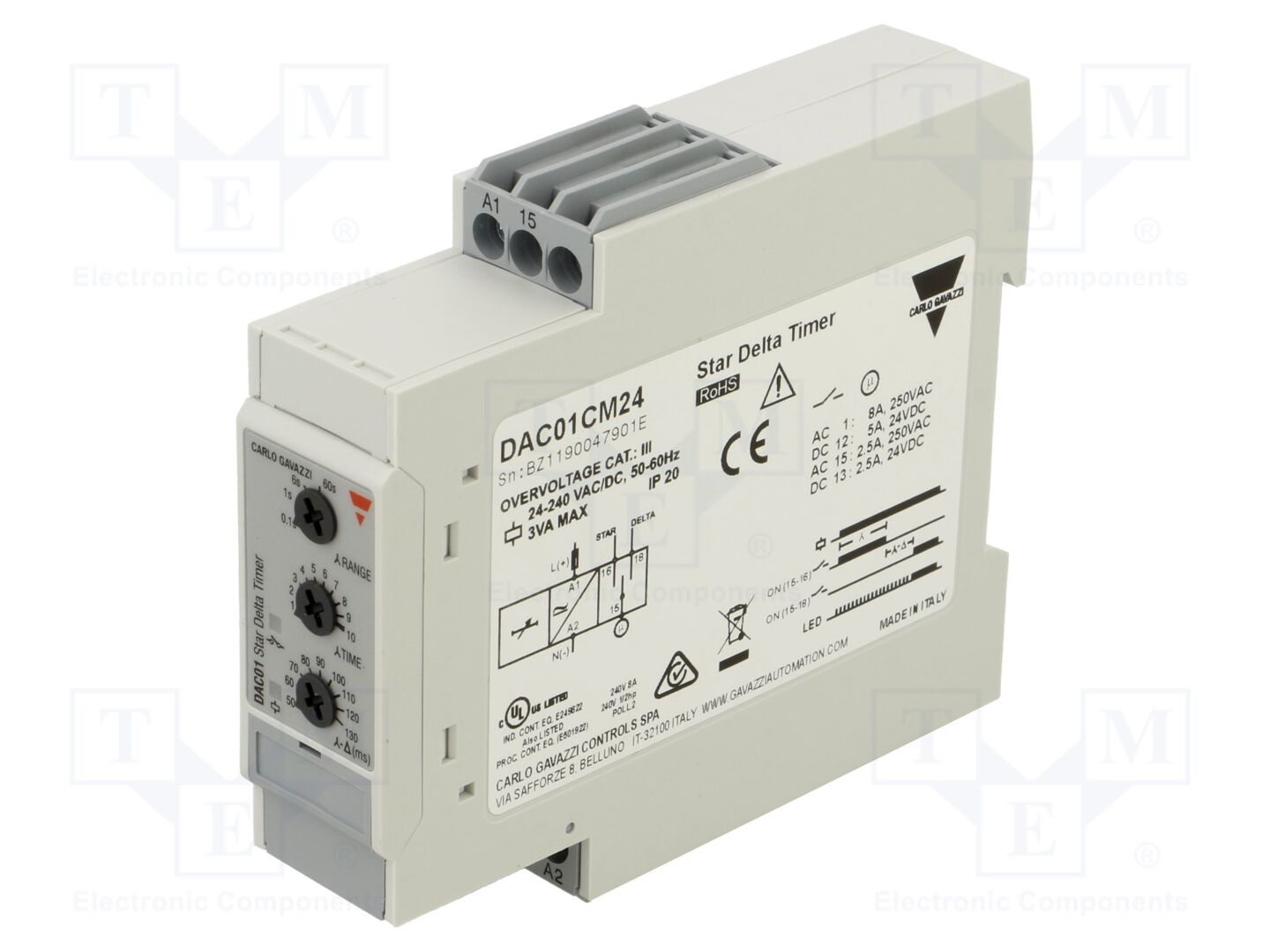CARLO GAVAZZI DAC01CM24 Automaatiomoduuli 0,1÷600s