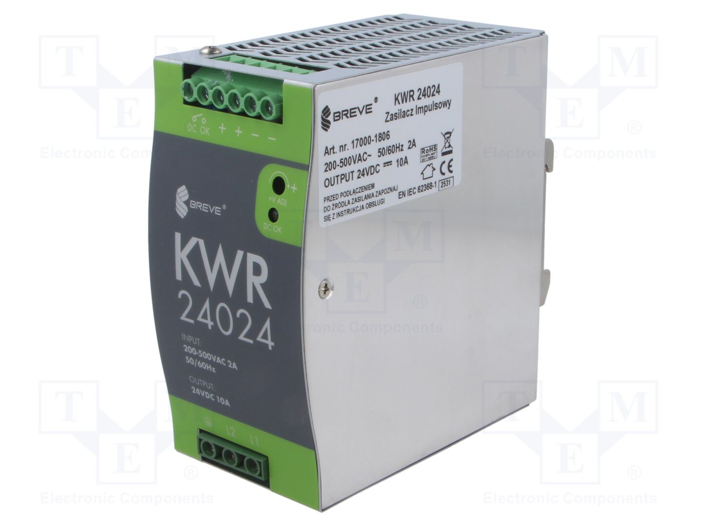 BREVE TUFVASSONS KWR-24024 DIN-kiskokiinnitteinen kytkentäsähkölaite 240W