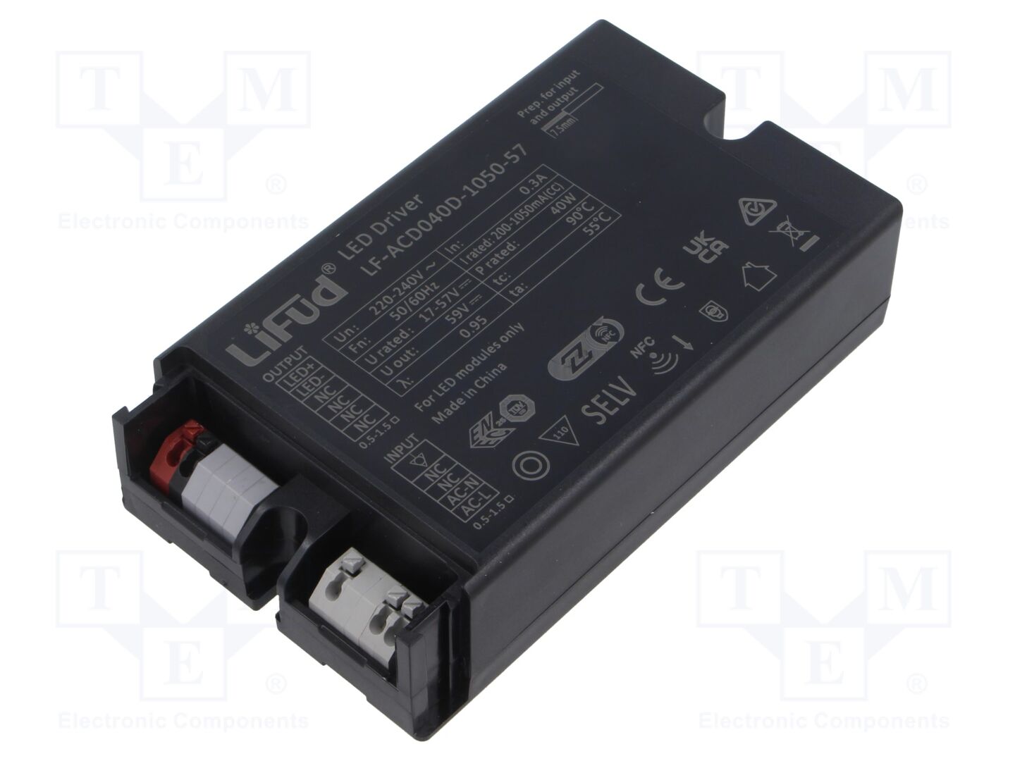 Lifud LF-ACD040D-1050-57 LED-kytkentävirtalähde 40W 17-57VDC