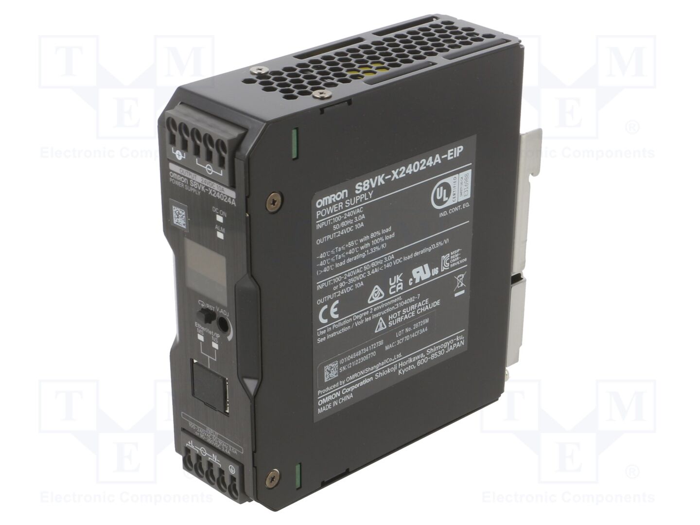 OMRON S8VK-X24024A-EIP Kytkinlähde DIN-kiskoon 240W 24VDC 10A