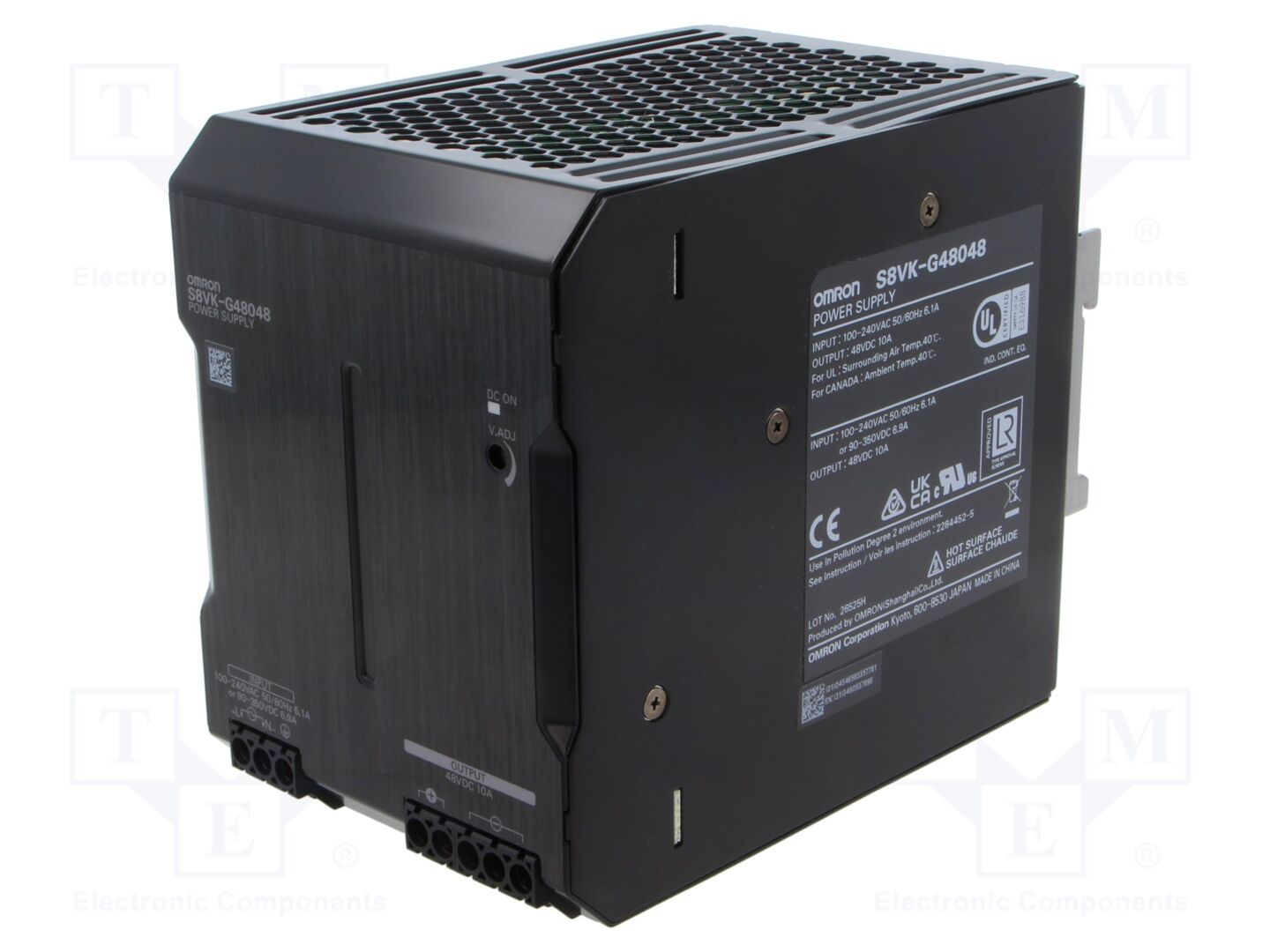 OMRON S8VK-X48024A-EIP Kytkinvirtapiirin DIN-kiskolle asennettu virtalähde 480W 24VDC