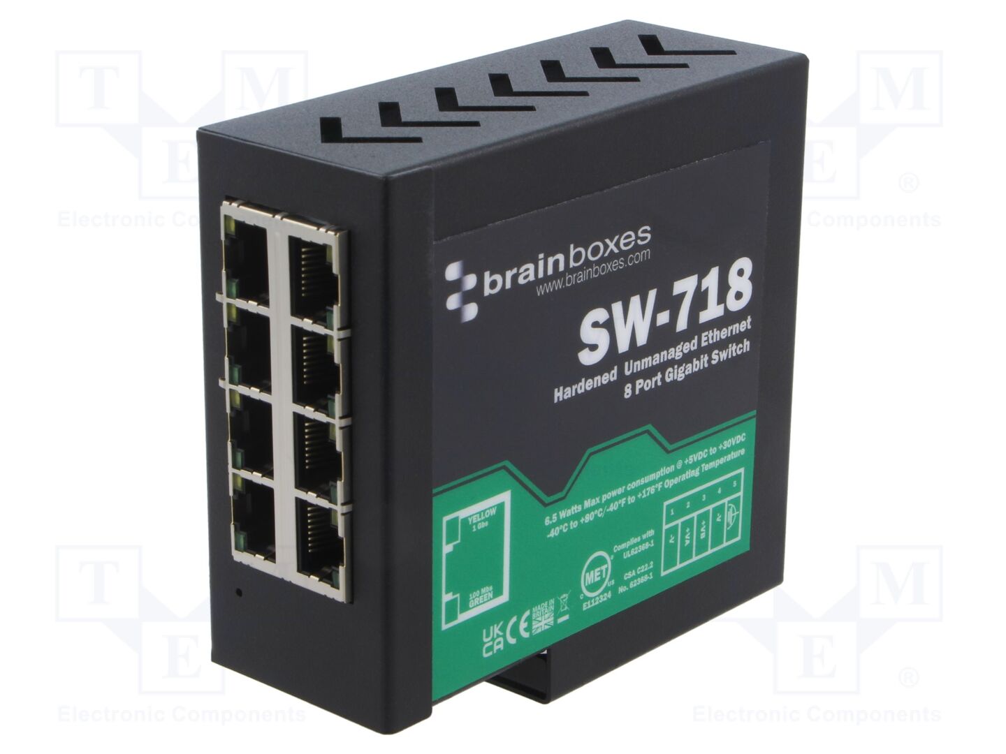 BRAINBOXES SW-718 Ethernet-kytkin 5÷30VDC