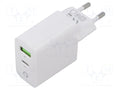GEMBIRD TA-UC-PDQC20L-W-01 Plug-in verkkolaite 5VDC