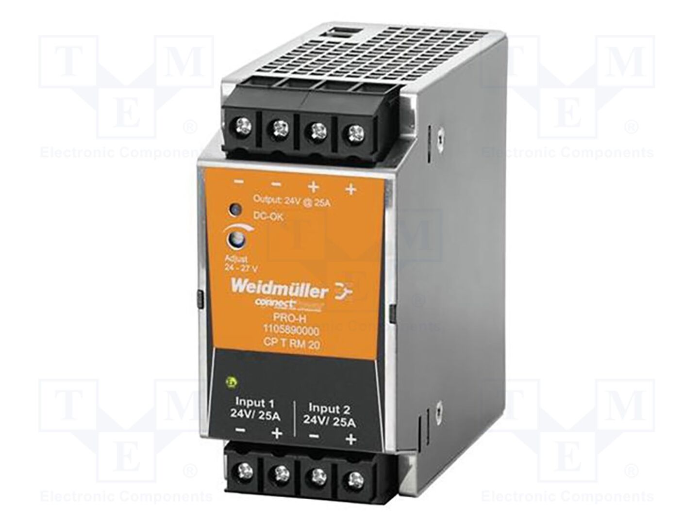 WEIDMÜLLER 1105890000 DIN-kiskoon asennettava kytkentävirtalähde 600W 24V 25A