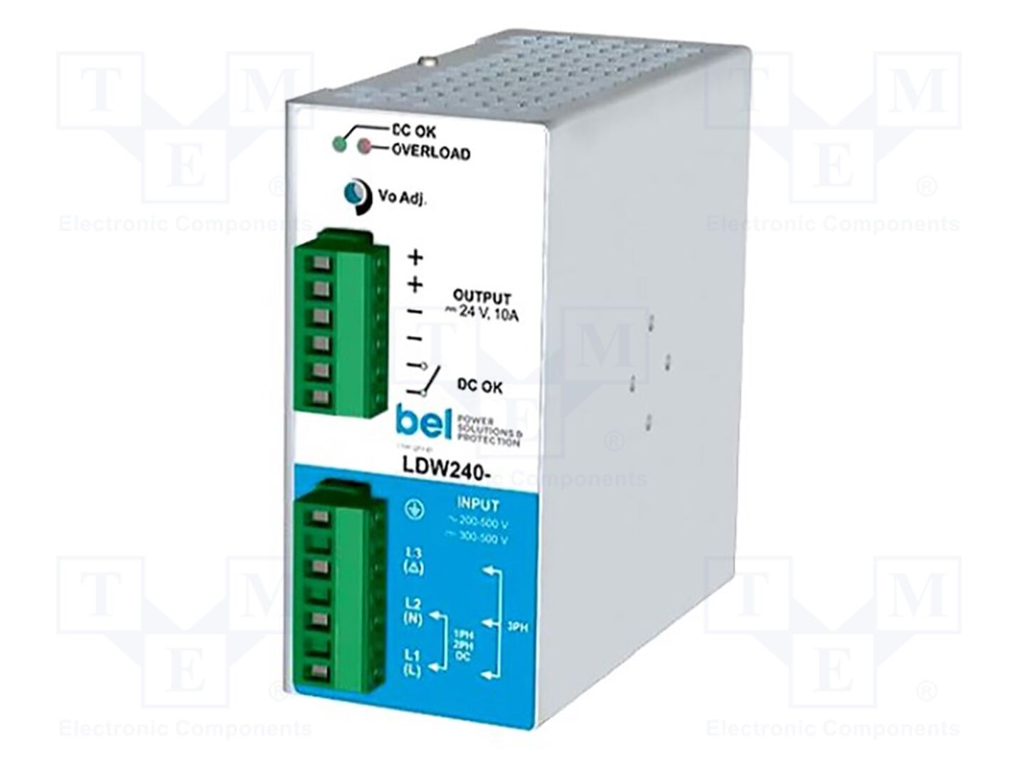 BEL LDW240-48P DIN-kiskoon kiinnitettävä kytkentäsähkönsyöttö 240W 48V 5A